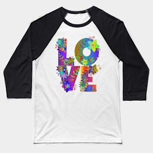 Love in floral letter pattern design Baseball T-Shirt